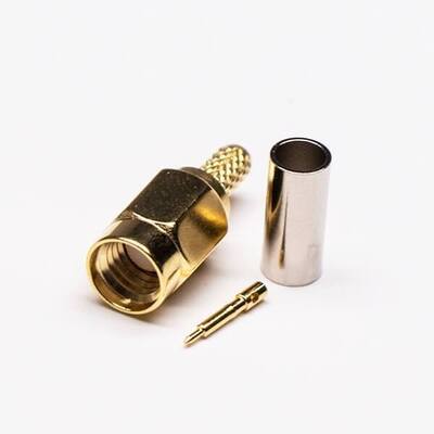 comprar Conector RF SSMA Tipo de recorte masculino para cabo coaxial RG316 RG174 com faixa de frequência DC-35GHz, vedação à prova d'água IP67 e contato de latão revestido de ouro Fabricação em linha