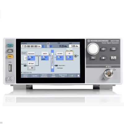 comprar Gerador de sinal vetorial Rohde Schwarz SMCV100B com modulação I/Q de faixa de 4 kHz a 6 GHz e tela sensível ao toque de 5 polegadas Fabricação em linha