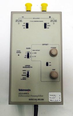 2 portas TEKTRONIX ADA400A Pré-amplificador diferencial ativo 10 μV/Div Sensibilidade testada