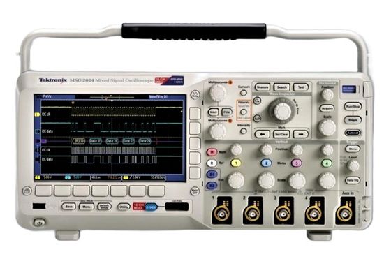 Osciloscópio de sinal misto Tektronix MSO2014 Fósforo Digital, 100 MHz, 1 GS/s, comprimento de registro de 1M, 4+16-ch, Display a cores